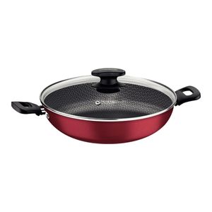 Wok Loreto em Alumínio Antiaderente Starflon Vermelha 28 Cm 3,3 Litros Tramontina