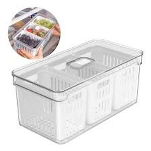 Organizador com Cesto Triplo 5 Litros Clear Fresh15x30x13 Cm Ou