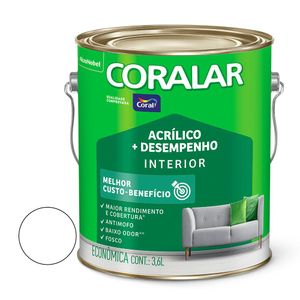 Tinta Acrílica Coralar Fosca Branco Neve Galão 3,6 Litros Coral