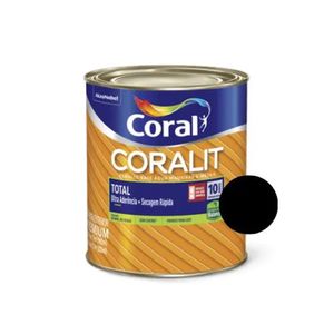 Tinta Fosca Esmalte Coralit Total Base Água Preto Galão 3,6 litros Coral