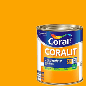 Tinta Esmalte Brilhante Coralit Secagem Rápida Amarelo 900 Ml Coral