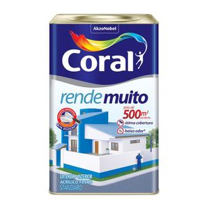 Tinta Rende Muito Fosca Branco Neve Latão 18 Litros Coral