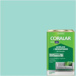 Tinta Acrílica Coralar Fosca Verde Piscina Latão 18 Litros Coral