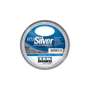 Fita Adesiva Silver Tape Prata 48 Mm 5M Tekbond