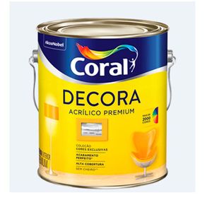 Tinta Acrílica Premium Semi Brilho Decora Branco Galão 3,6 Litros Coral