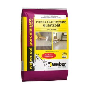 Argamassa Para Porcelanato Interno 20 Kg Cinza Quartzolit