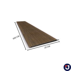 Forro Rígido Plástico PVC Junta Seca Nogueira 20 Cm 6M Fortlev