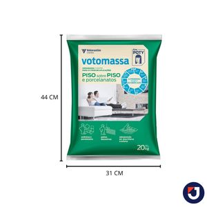 Argamassa Piso Sobre Piso E Porcelanatos 20 Kg Interna/Externa Cinza Votomassa