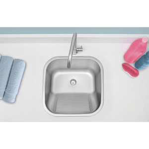 Tanque Inox de Encaixe 40x40x22 Cm Com Válvula Tramontina