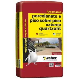 Argamassa De Uso Externo Para Porcelanato E Piso Sobre Piso 20 kg Quartzolit