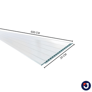 Forro PVC 20 Cm 6M 7 Mm Branco Gelo Plasflex