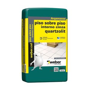 Argamassa Porcelanato e Piso sobre Piso Interno 20 kg Cinza Quartzolit