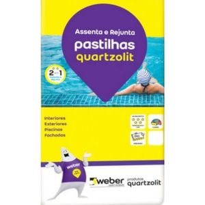 Argamassa Pastilha Interno e Externo 5 Kg Branca Quartzolit