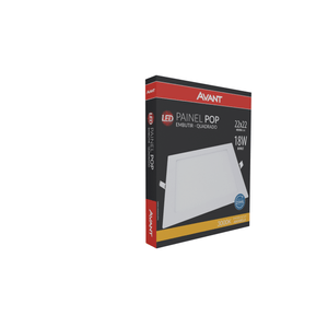 Painel Led De Embutir Quadrado 22 Cm 18W 3000K Bivolt Avant