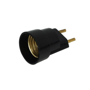 Bocal/Soquete E27 Adaptado Com Plug Macho Preto Liege