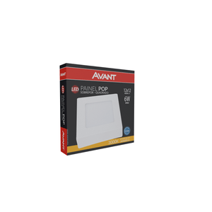 Painel Led Sobrepor Quadrado 12 Cm 6W 3000K Bivolt Avant