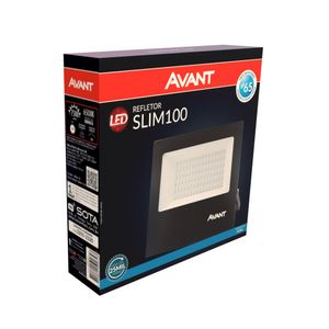 Refletor Led Slim 100W Azul Bivolt Avant