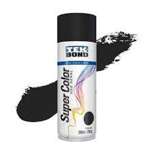 Tinta Spray Super Color Preto Brilhante Uso Geral 350 Ml Tekbond