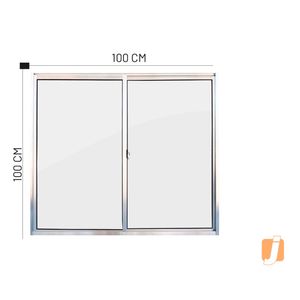 Janela Vidro Liso Home Aluminío Nat 2 Folhas 100x100 Cm (AXL) Quality/Prime