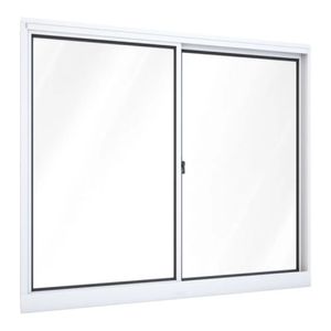 Janela Alumínio Branco Liso 2 Folhas 100x100 Cm (AXL) MGM Esquadrias