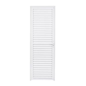 Porta de Alumínio White Veneziana 210x80 Cm (AxL) Lado Esquerdo Quality