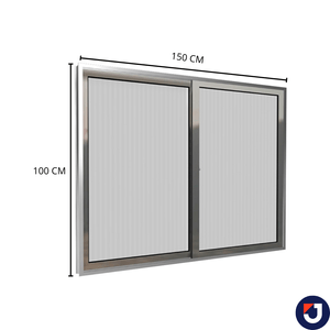 Janela De Alumínio Natural 2 Folhas 100x150 Cm (AXL) Com Vidro Canelado Quality/Prime