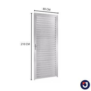 Porta Veneziana de Alumínio Natural 210x80 Cm (AxL) Lado Direito Quality Esquadria