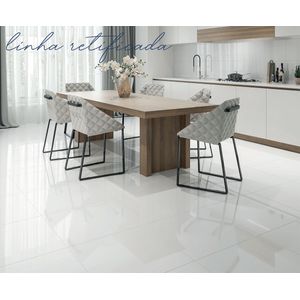 Cerâmica Branca Brilhante 60x60 Cm Retificado 2,15 M² Formigres