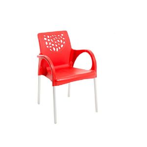 Poltrona Deluxe Vermelha Com Perna de Alumínio Forte Plástico