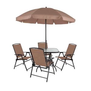 Conjunto Acapulco Mesa Com 4 Cadeiras E Ombrelone Mor