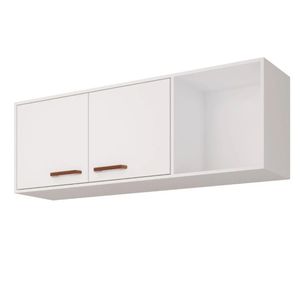 Armário Aéreo 2 Portas Slim Branco Mgm Móveis
