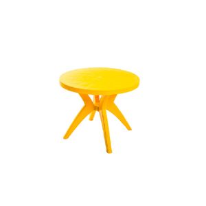 Mesa Redonda Deluxe Amarela Forte Plástico