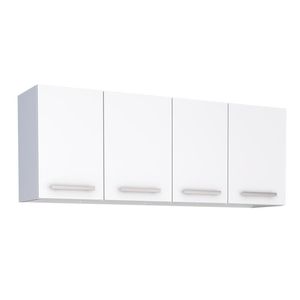 Armário Aéreo Cozinha 150 cm em Aço Vênus 4 Portas Branco Cozimax