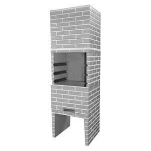 Churrasqueira Concreto Pré-Moldado Tijolinho Predial Crua Cinza 65 Cmx2,05 M Fortal Churrasqueiras