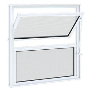 Janela Basculante de Alumínio Branco com Vidro Liso 60x60cm Quality/Prime