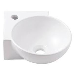 Lavatório Suspenso de Canto M 39x29x12 cm Branco Celite