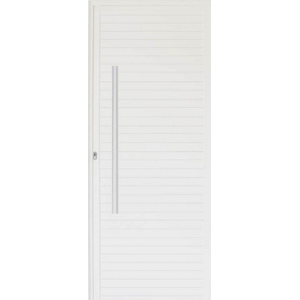 Porta de Alumínio Lambri Branca com Puxador 210x90 Cm (AxL) Lado Direito MGM Esquadrias