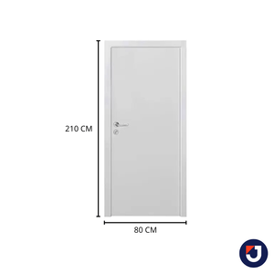 Kit Porta HDF Branco Lisa 210x80 Cm (AXL) Lado Direito MGM Esquadrias