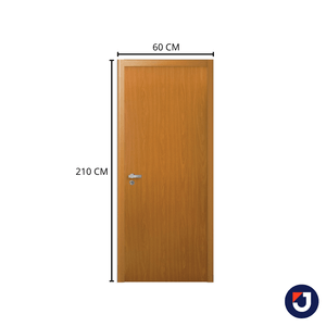 Kit Porta HDF Mogno Lisa 210x60 Cm (AXL) Lado Direito MGM Esquadrias