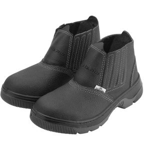 Bota Couro Nº 41 Com Elástico e Bico PVC Worker