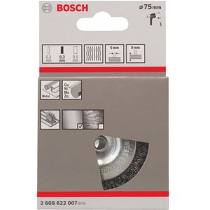 Escova De Aço Circular Para Furadeira Arame Ondulado Revestido de Latão 75 Mm Bosch