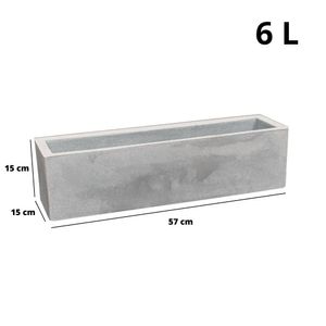 Vaso Cachepot Floreira Flat Cimento Queimado Japi