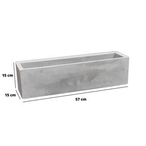 Vaso Cachepot Floreira Flat Preto Ardósia Japi
