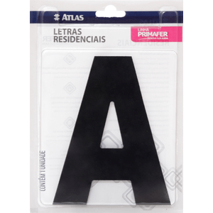 Letra Residencial A Com Adeisvo 125 Mm Preta Primafer