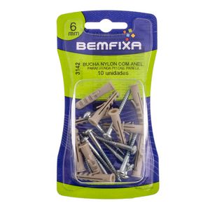 Parafuso Phillips Cabeça Panela Com Bucha Anel 6 Mm 10 Unidades Bemfixa