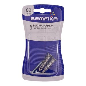 Bucha Rápida 38 Mm Metal Para Drywall 2 Unidades Bemfixa