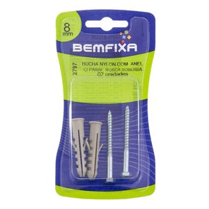 Parafuso Sextavado Rosca Soberba Com Bucha 8 Mm 2 Unidades Bemfixa