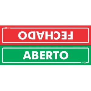 Placa de Sinalização Aberto e Fechado Frente e Verso Encartale
