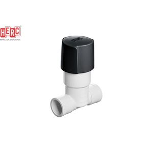 Registro de Pressão Soldável com Canopla 20 Mm Branco com Volante Preto Herc