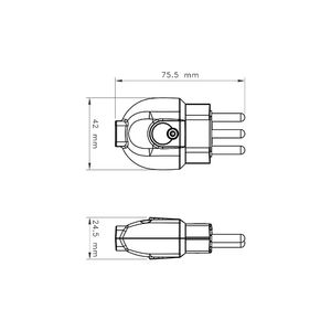 Plugue Macho 2P+T 20A 250V Branco Tramontina